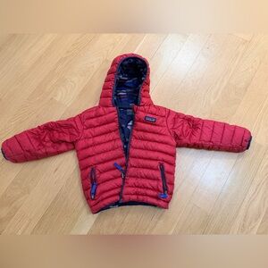 Patagonia Kids Red Hooded Puffer Jacket